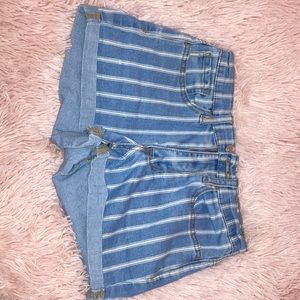 Pacsun striped jean shorts